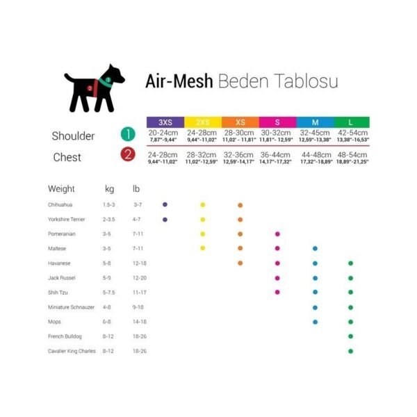 Tailpetz Air-Mesh Göğüs Tasması XS – Mor