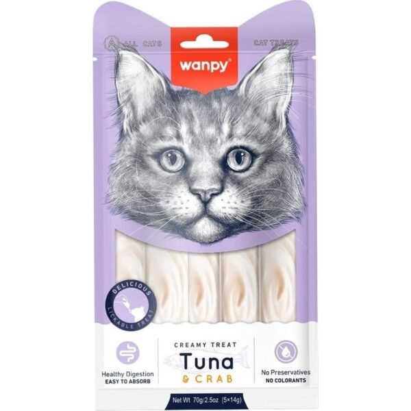 Wanpy Ton Balıklı ve Yengeçli Krema Kedi Ödülü 5x14 g
