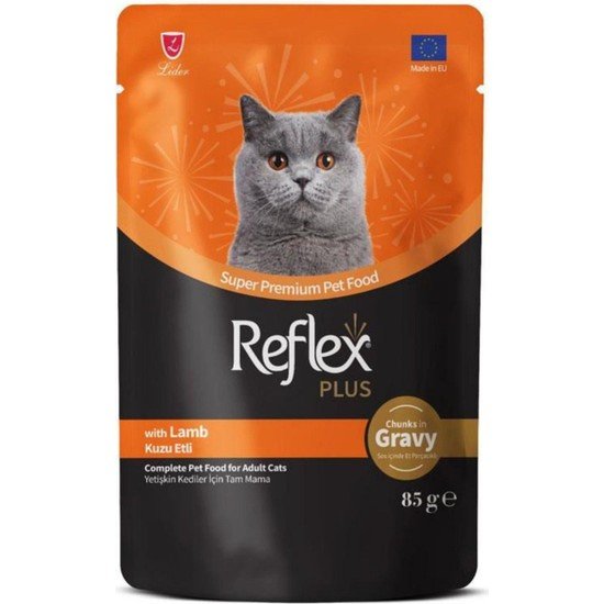 Reflex Plus Sos İçinde Parça Kuzu Etli Yetişkin Kedi Yaş Maması 85 g – 11 Adet