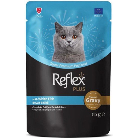 Reflex Plus Sos İçinde Parça Balık Etli Yetişkin Kedi Yaş Maması 85 g – 11 Adet