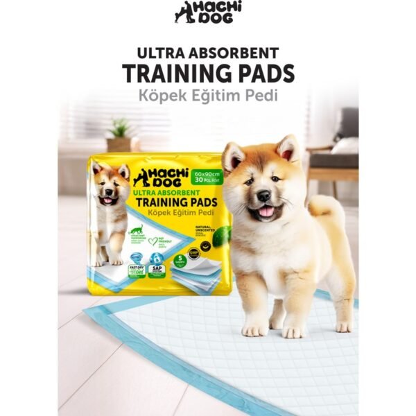 Hachi Dog Köpek Eğitim Pedi 60x90 cm Sarı 5 Katmanlı 30 Adet