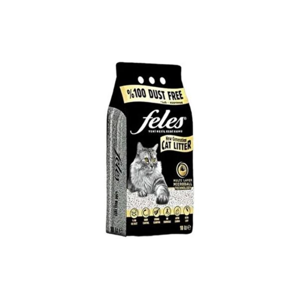 Feles Tozsuz Aktif Karbon Kedi Kumu 10 L İnce Taneli Topaklaşan