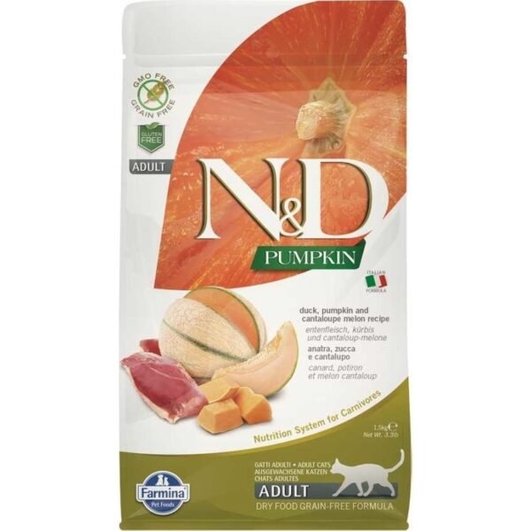 N&D Nd Pumpkin Ördek & Kavun Tahılsız Kedi Maması - 1.5 Kg