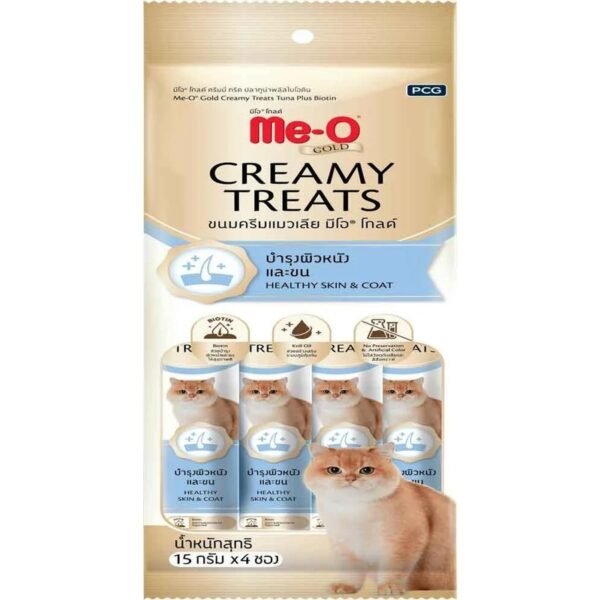 Me-O Gold Creamy Ton Balıklı ve Biotinli Kedi Ödülü 4x15 g