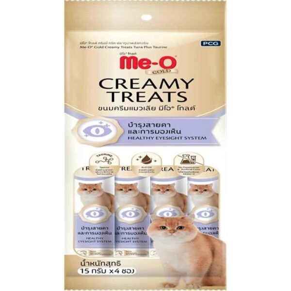 Me-O Gold Creamy Ton Balıklı ve Taurinli Kedi Ödül Kreması 4x15 g