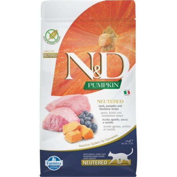 110001625323549-1.jpg N&D Pumpkin Kuzu Etli Neutered Tahılsız Kısırlaştırılmış Kedi Maması 1,5 kg