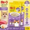 Me-O Creamy Treats Ton Balıklı ve Deniz Taraklı Kedi Ödül Kreması 2 Paket – 120 g