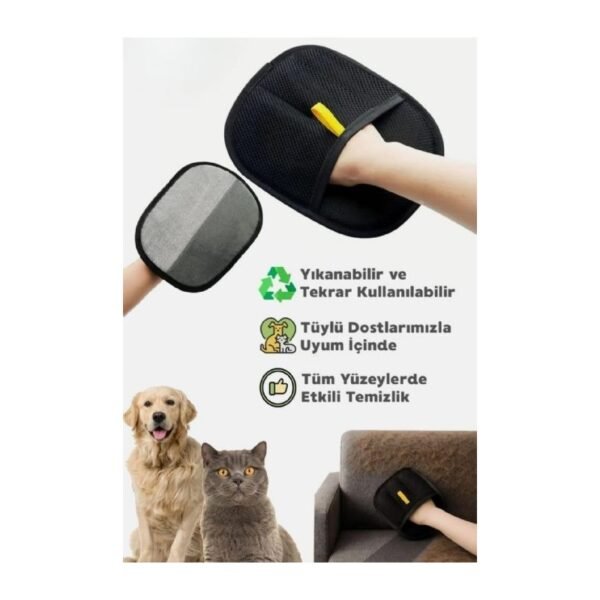 Yıkanabilir Kedi Köpek Tüy Toplama Eldiveni – Koltuk, Halı ve Kıyafet Tüy Temizleyici