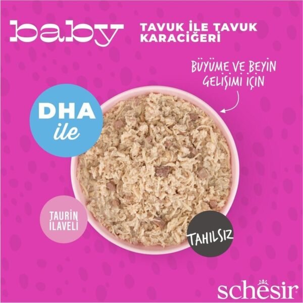 Schesir Tavuk ve Tavuk Ciğerli Tahılsız Yavru Kedi Konservesi 70 g