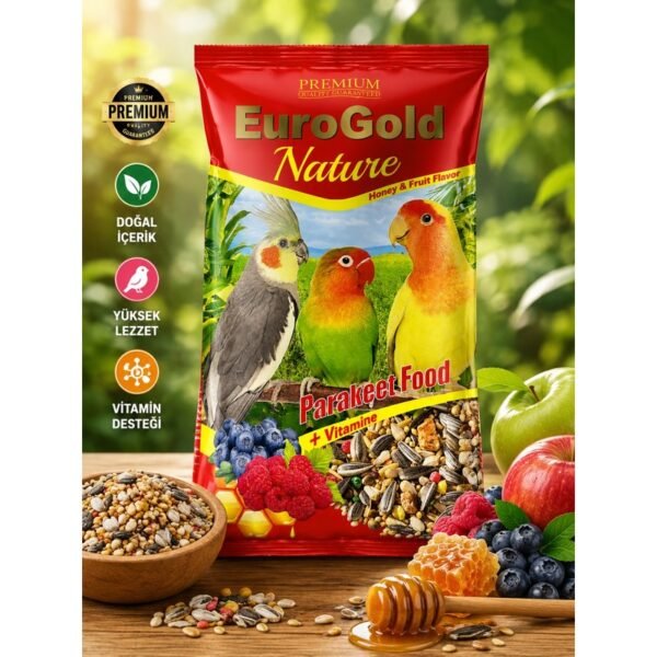 EuroGold Nature Ballı ve Meyve Aromalı Paraket Kuş Yemi 750 g