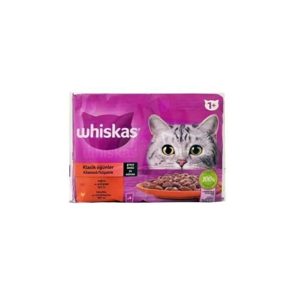 Whiskas Pouch Yaş Kedi Maması 4 x 85 gr Yetişkin Kedi Maması (+1 Yaş)