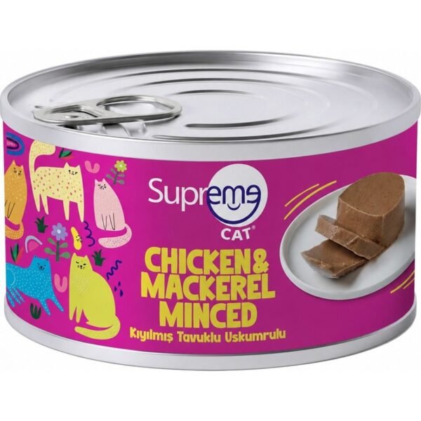 Supreme Cat Tavuk & Uskumru Kıyılmış Konserve Yaş Kedi Maması 85 Gr