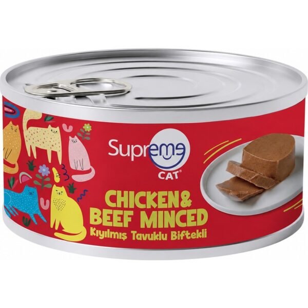 Supreme Cat Konserve Yaş Kedi Maması Tavuklu Mousse ve Kıyılmış Etli Balıklı Lezzet Çeşitleri