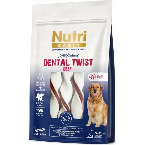 110001992603670-1.jpg Nutri Canin Dental Twist ve Collagen Stick Köpek Ödül Çiğneme Çubuğu Çeşitleri 80 Gr