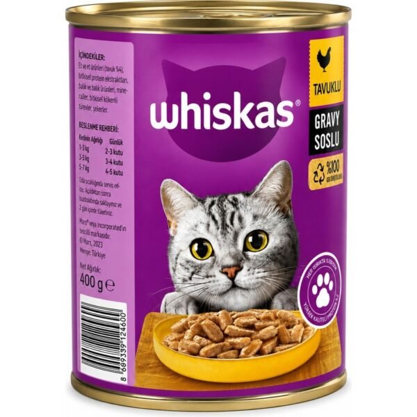 Whiskas Yetişkin Kedi Konserve Yaş Mama 400 gr – Ton Balıklı, Tavuklu ve Sığır Etli Çeşitleri