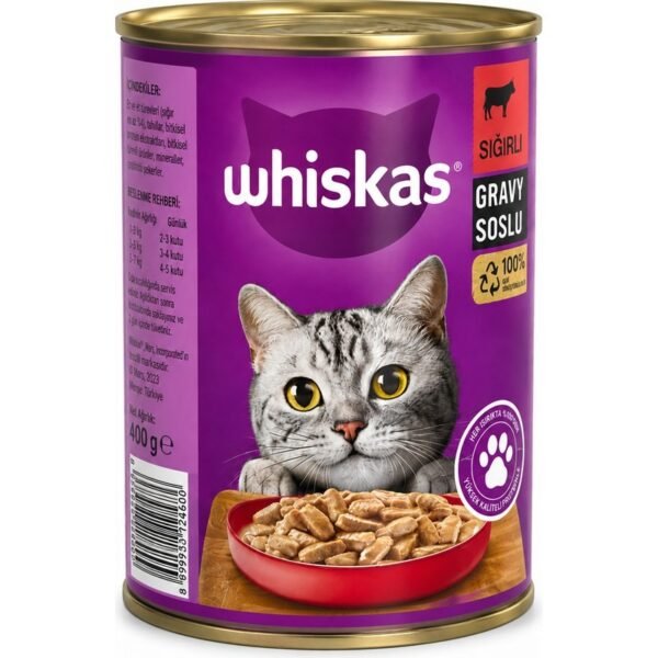 Whiskas Yetişkin Kedi Konserve Yaş Mama 400 g – Sığır Etli