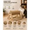 Berksales Ahşap Kedi Tırmalama Oyuncağı Starwood Safir Meşe Doğal Sisal Döner Silindir Tırmalama Standı