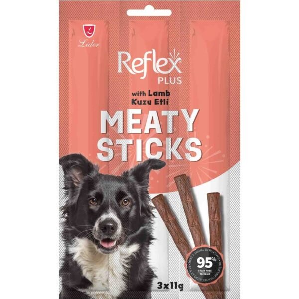 Berksales Reflex Plus Meaty Sticks Kuzulu Köpek Ödül Maması 3x11 g 2'li Avantaj Paketi