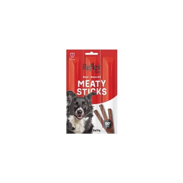 110001998703358-1.jpg Reflex Plus Meaty Sticks Biftekli Tahılsız Köpek Ödül Maması 3 x 11 gr | 2'li