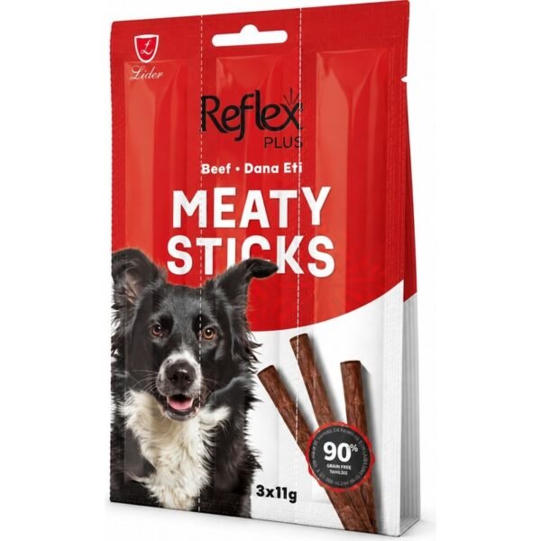 110001998703359-1.jpg Reflex Plus Meaty Sticks Biftekli Tahılsız Köpek Ödül Maması 3 x 11 gr | 2'li