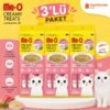 ‎Me-O Me-O Creamy Çizgili Orkinos Balıklı Kedi Ödül Maması 4X15 gr | 2'li ve 3'lü Avantaj Paketi