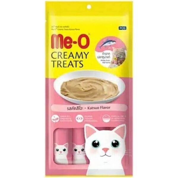 ‎Me-O Me-O Creamy Çizgili Orkinos Balıklı Kedi Ödül Maması 4X15 gr | 2'li ve 3'lü Avantaj Paketi