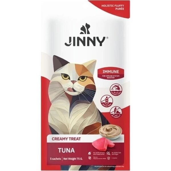 Jinny Cream Treat Immune Ton Balıklı Krem Kedi Ödül Maması 5x15 gr 3'lü
