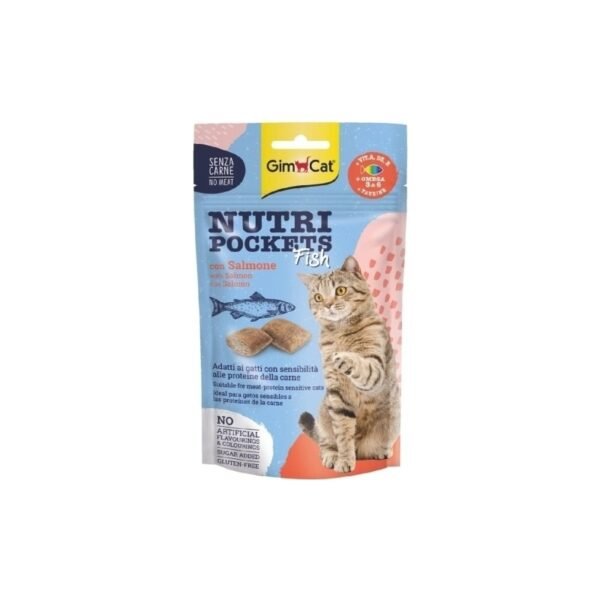 GimCat Nutri Pockets Fish Somonlu Çıtır Kedi Ödül Maması 60 gr 2'li