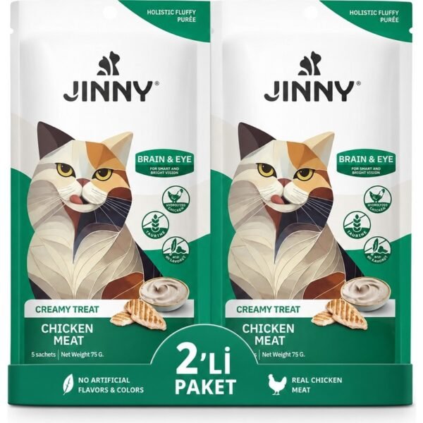 Jinny Creamy Treat Chicken Meat Tavuklu Krema Kedi Ödül Maması 75 g 5 x 15 g x 2 Adet