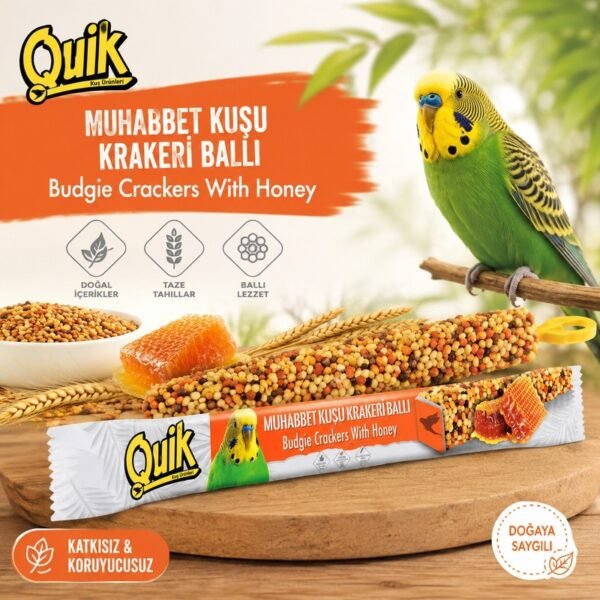 Quik Ballı Muhabbet Kuşu Krakeri 6’lı Paket Ballı Kuş Ödül Krakeri
