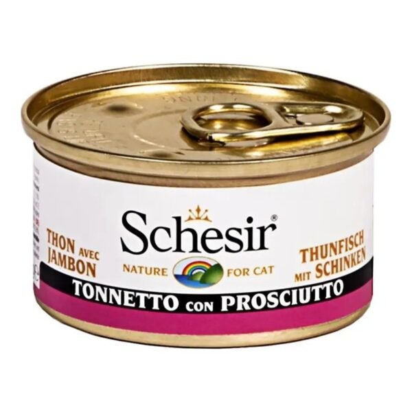 Schesir Ton Balıklı ve Jambonlu Jöleli Yetişkin Kedi Maması 3 x 85 g