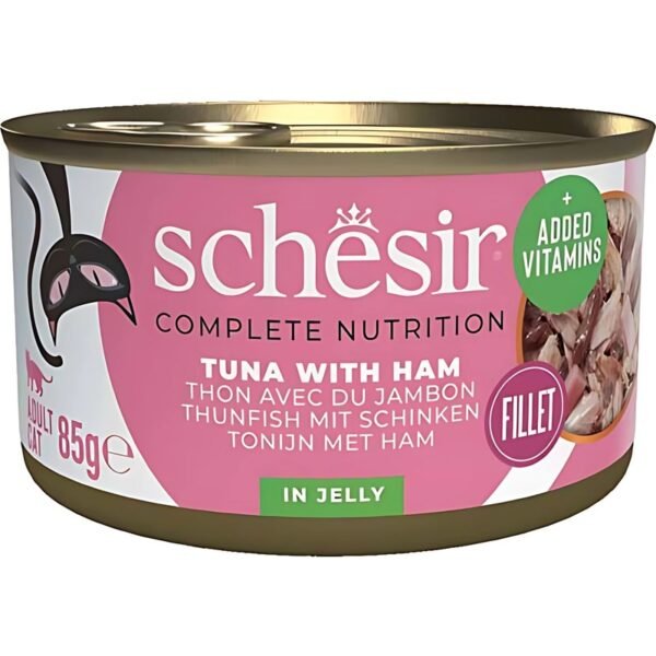 Schesir Ton Balıklı ve Jambonlu Jöleli Yetişkin Kedi Maması 3 x 85 g
