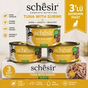 Schesir Ton Balıklı Surimili Kedi Maması 3'lü