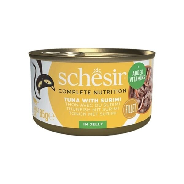 Schesir Ton Balıklı ve Surimili Jöleli Yetişkin Kedi Maması 85 g x 3