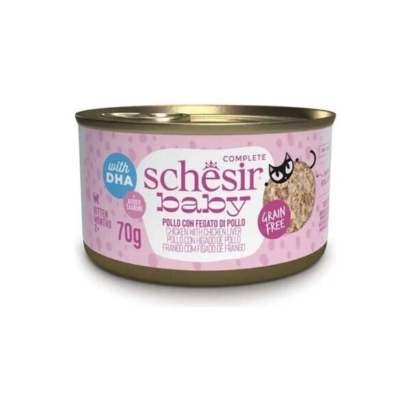 Schesir Tavuk ve Tavuk Ciğerli Yavru Kedi Konservesi 70 g x 3