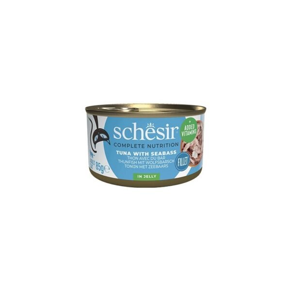 Schesir Ton Balıklı ve Levrekli Jöleli Yetişkin Kedi Konserve Yaş Mama 4 x 85 g