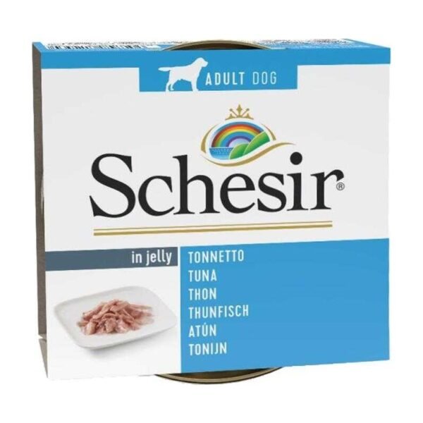 Schesir Ton Balığı Filetolu Jöleli Yetişkin Köpek Maması 3 x 150 g
