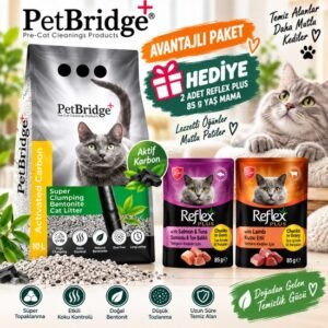 PetBridge aktif karbonlu kedi kumu
