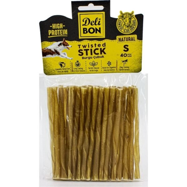 Delibon Deri Burgu Çubuk S Beyaz 40 Adet ve Natural 40 Adet 2'li Set