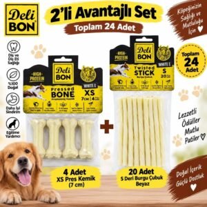 Beyaz köpek çiğneme ödülü