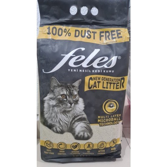 Feles Aktif Karbon Kedi Kumu 10 L + Cattie Altıgen Large Kum Paspası
