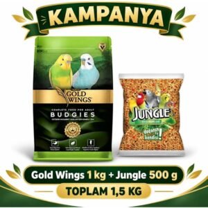 Gold Wings Premium Muhabbet Kuşu Yemi 1 kg + Jungle 500 G Toplam 1,5 kg