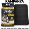 Feles Aktif Karbon Kedi Kumu 10 L + Cattie Altıgen Large Kum Paspası
