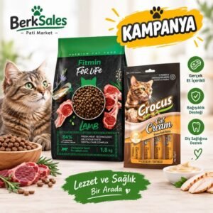 Fitmin For Life Kuzu Etli Kedi Maması 1,8 kg + Crocus Tavuklu 4X15 G