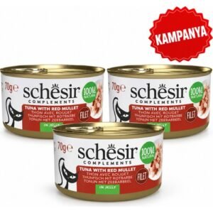Schesir Ton Balıklı ve Barbun Balıklı Jöle Içinde Yetişkin Kedi Konserve Maması 3 x 70 G