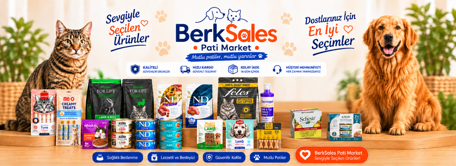 BerkSales Pati Market - sevgiyle seçilen kedi ve köpek ürünleri