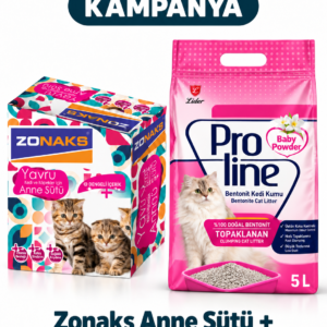 Zonaks İz Element Katkılı Yavru Kedi Anne Sütü Tozu 14 x 15 g + Proline Baby Powder Kedi Kumu 5 L Hediye